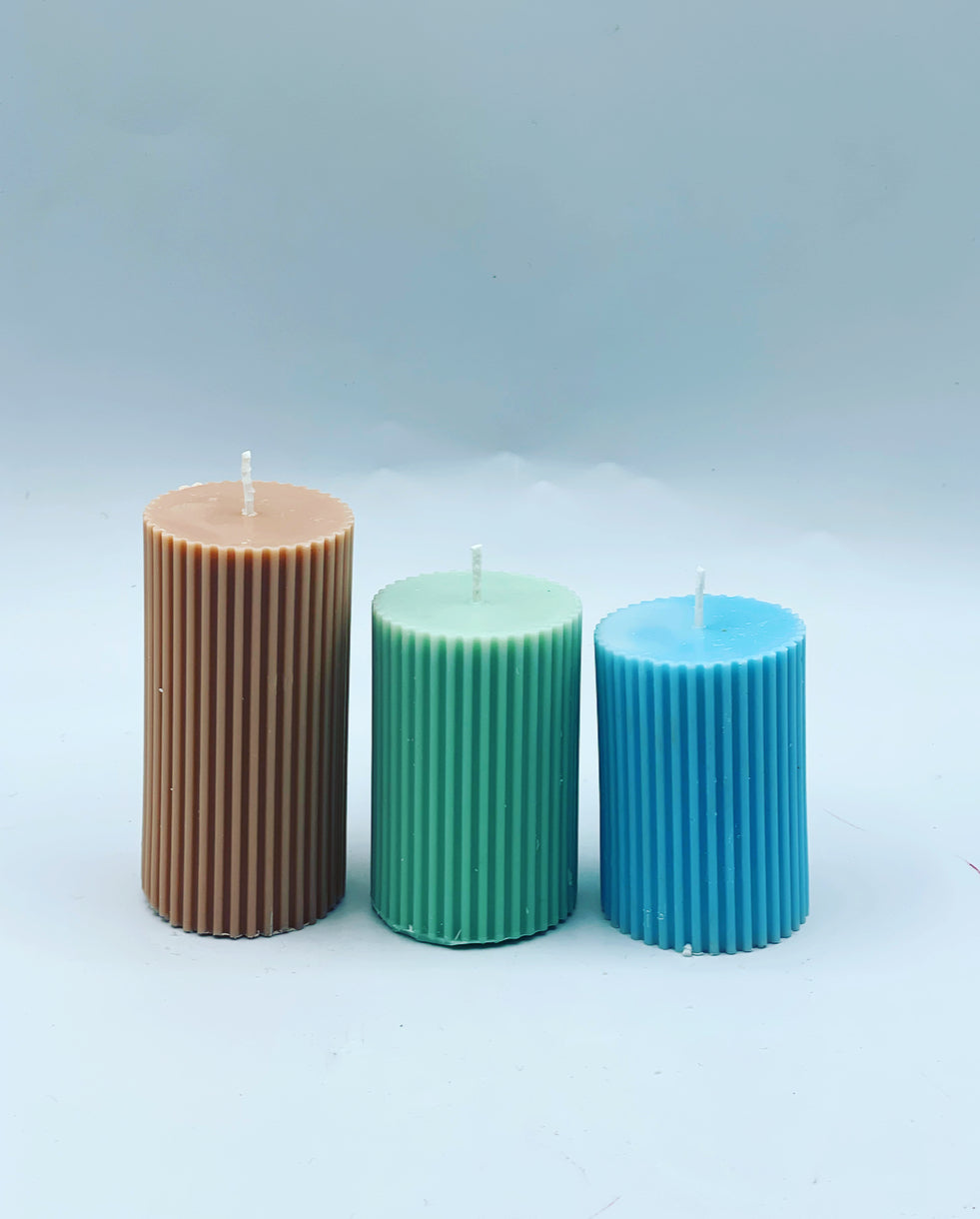 Ribbed Pillar Candles