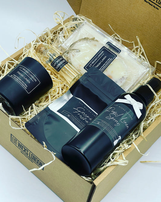 Ultimate Luxury Home Scent Gift Set | 9cl candle | Room Spray | Carpet Freshener | Wardrobe Freshener | Wax Melt | Matches