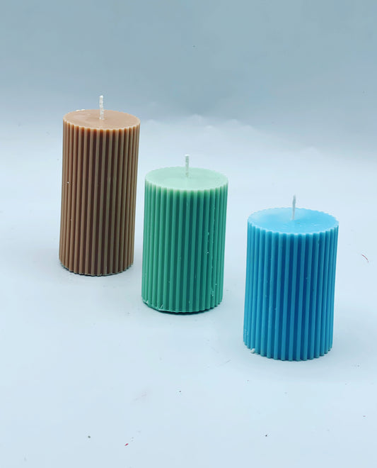 Ribbed Pillar Candles